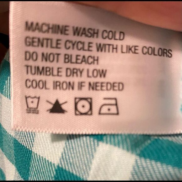 Orvis Lightweight Gingham Mint Green Plaid Blouse - Picture 7 of 7